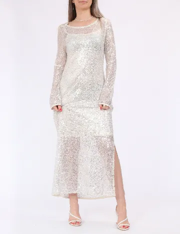 Rochie medie Pieces, crem