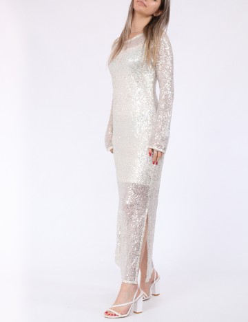 Rochie medie Pieces, crem