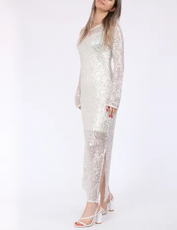 Rochie medie Pieces, crem