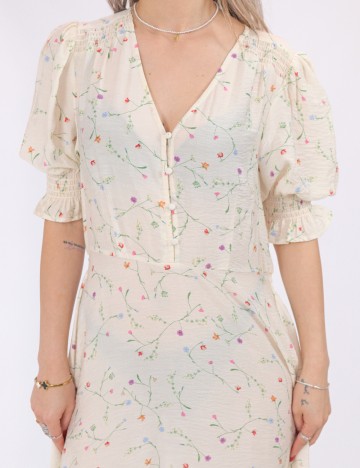 Rochie medie Vero Moda, crem
