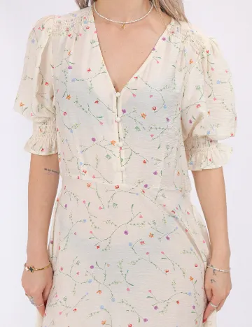 Rochie medie Vero Moda, crem