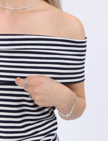 Top Pieces, albastru/alb