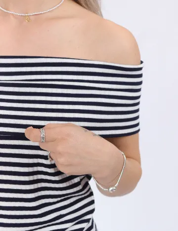 Top Pieces, albastru/alb
