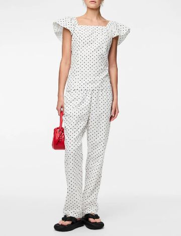 Pantaloni Pieces, alb