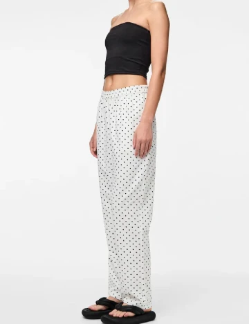 Pantaloni Pieces, alb
