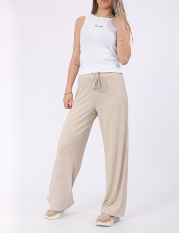 Pantaloni Pieces, crem