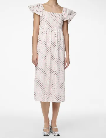 Rochie medie Pieces, alb