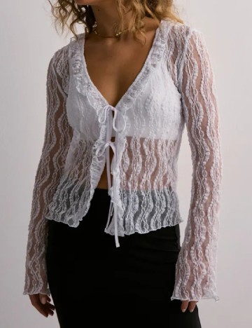 Bluza Pieces, alb