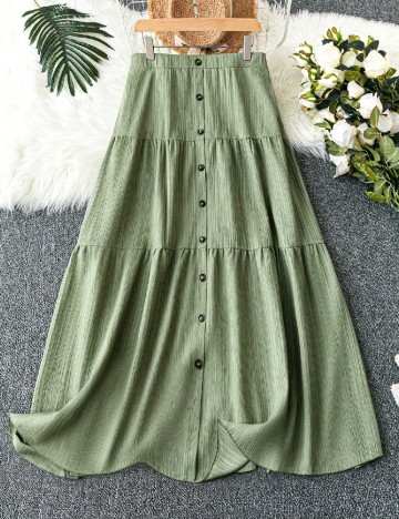 Fusta SHEIN CURVE, verde
