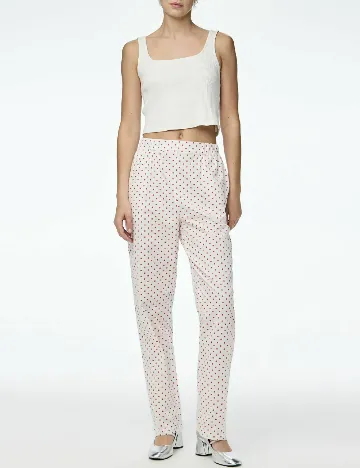 Pantaloni Pieces, alb