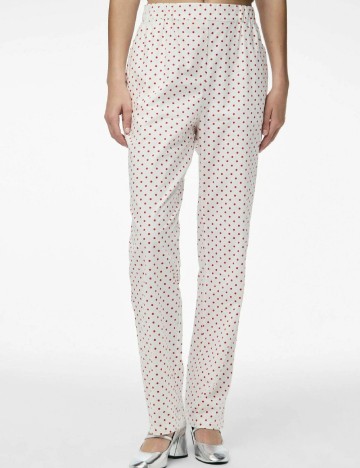 Pantaloni Pieces, alb