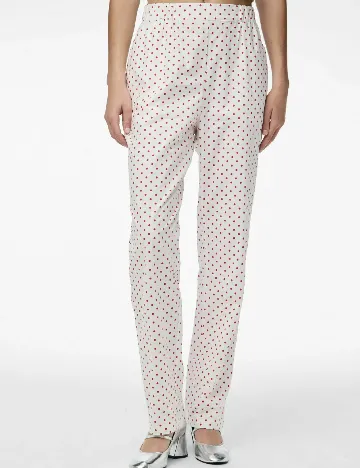 Pantaloni Pieces, alb