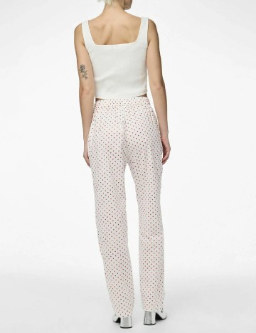 Pantaloni Pieces, alb