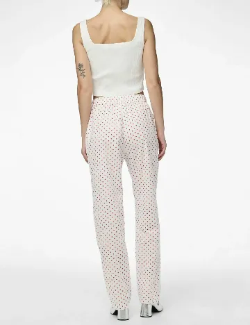 Pantaloni Pieces, alb