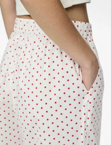 Pantaloni Pieces, alb