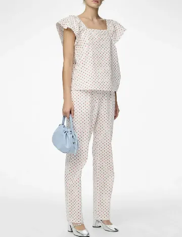 Pantaloni Pieces, alb