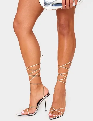 Sandale PRETTYLITTLETHING, argintiu