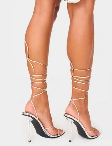 Sandale PRETTYLITTLETHING, argintiu