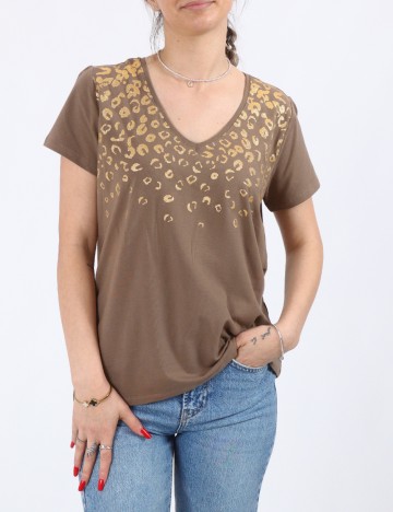Tricou Pieces, maro