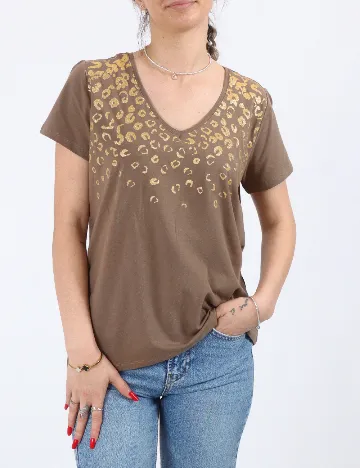 Tricou Pieces, maro