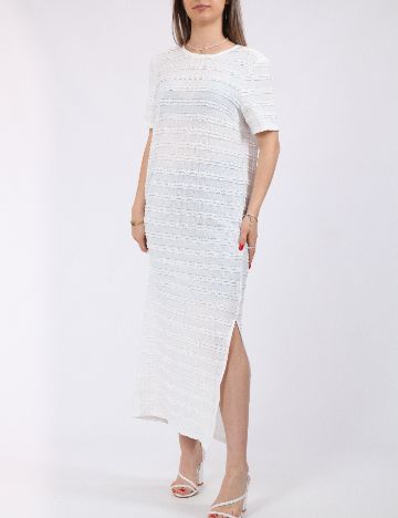 Rochie lunga Pieces, alb
