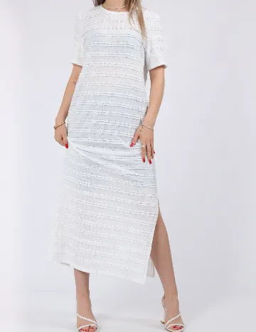 Rochie lunga Pieces, alb