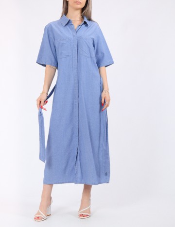 Rochie lunga Pieces, albastru