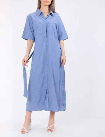 Rochie lunga Pieces, albastru