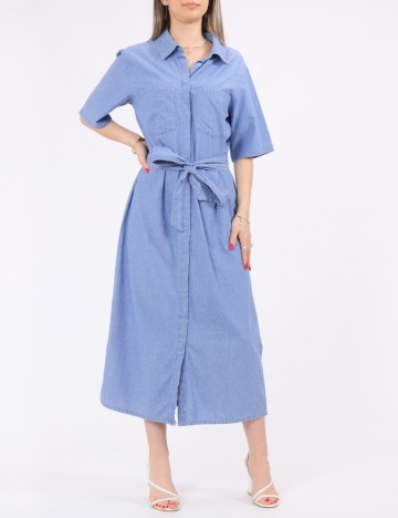 Rochie lunga Pieces, albastru