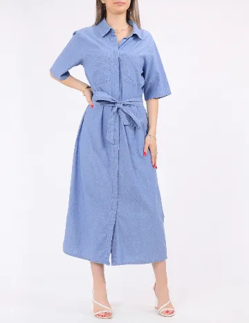 Rochie lunga Pieces, albastru