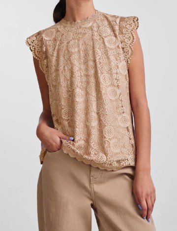 Bluza Pieces, maro