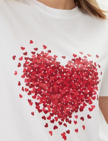 Tricou Pieces, alb
