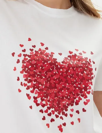 Tricou Pieces, alb