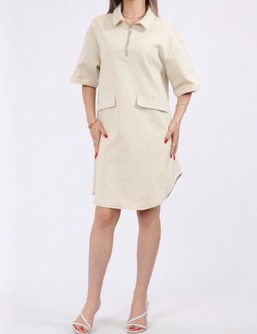Rochie scurta Pieces, bej