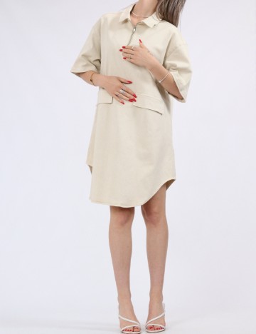 Rochie scurta Pieces, bej