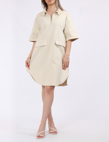 Rochie scurta Pieces, bej
