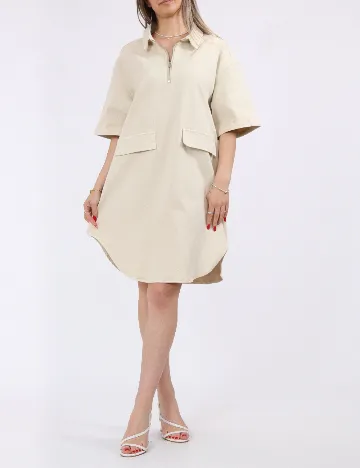 Rochie scurta Pieces, bej
