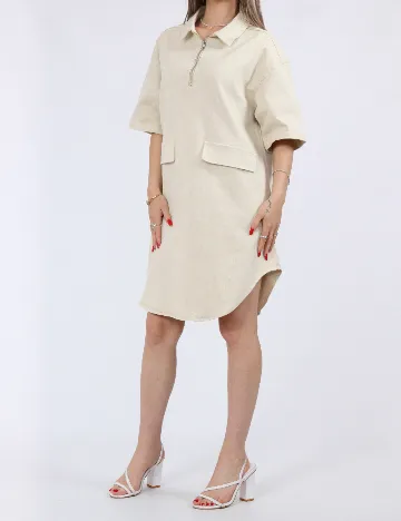 Rochie scurta Pieces, bej