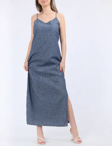 Rochie lunga Pieces, albastru Albastru