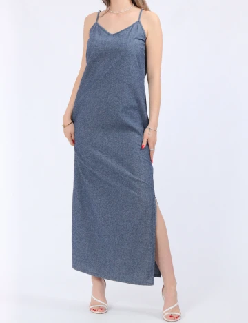 Rochie lunga Pieces, albastru Albastru