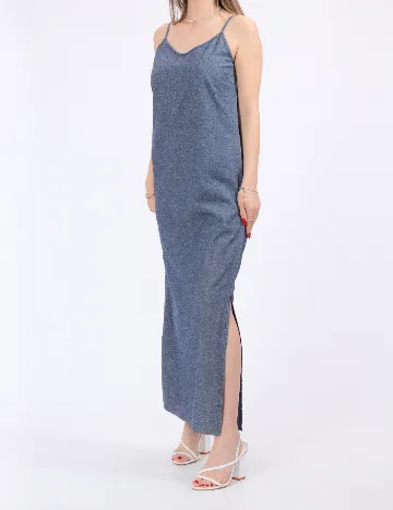 Rochie lunga Pieces, albastru Albastru