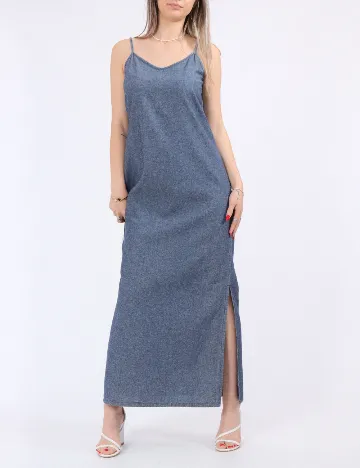 Rochie lunga Pieces, albastru Albastru