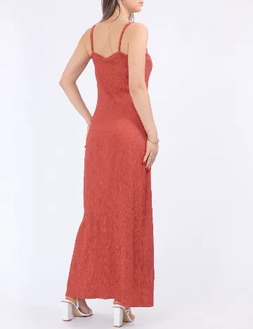 Rochie lunga Pieces, caramiziu Rosu