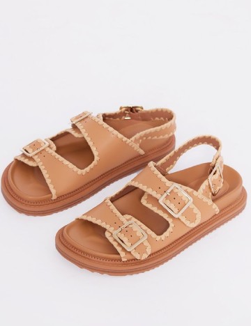 Sandale PRETTYLITTLETHING, maro
