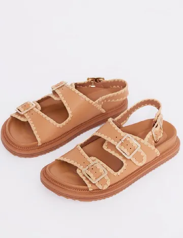 Sandale PRETTYLITTLETHING, maro