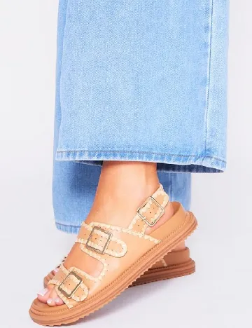 Sandale PRETTYLITTLETHING, maro