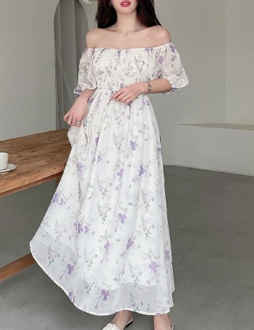 Rochie lunga Dazy, alb