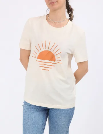 Tricou Pieces, crem