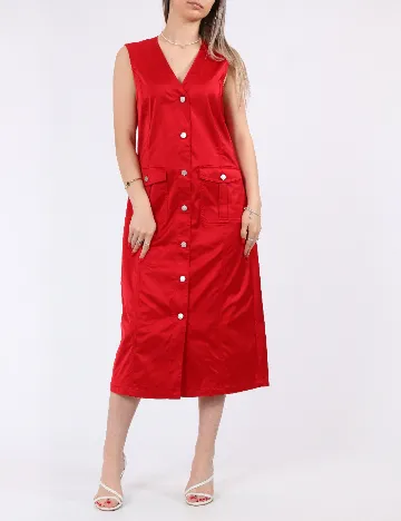 Rochie medie Vero Moda, rosu