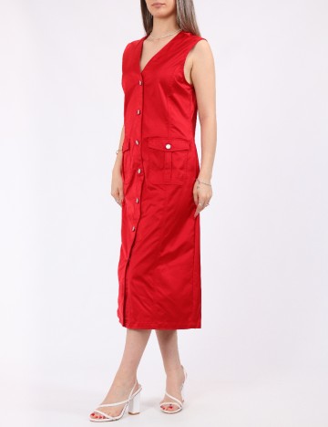 Rochie medie Vero Moda, rosu